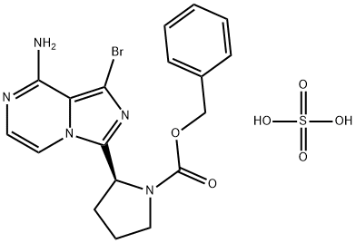 1-Pyrrolidinecarboxylic acid, 2-(8-amino-1-bromoimidazo[1,5-a]pyrazin-3-yl)-, (2S)-, phenylmethyl ester, sulfate (1:1)|