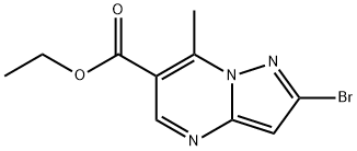 Pyrazolo[1,5-a]pyrimidine-6-carboxylic acid, 2-bromo-7-methyl-, ethyl ester,2097466-23-2,结构式