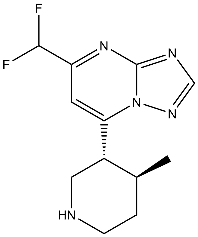 5-(difluoromethyl)-7-[(3R,4S)-4-methyl-3-piperidyl]-[1,2,4]triazolo[1,5-a]pyrimidine,2097493-44-0,结构式