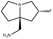 1H-Pyrrolizine-7a(5H)-methanamine, 2-fluorotetrahydro-, (2R,7aS)- Struktur