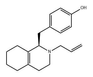 Phenol, 4-[[(1R)-1,2,3,4,5,6,7,8-octahydro-2-(2-propen-1-yl)-1-isoquinolinyl]methyl]- Struktur