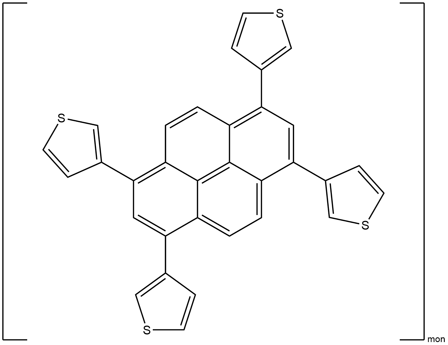 1,3,6,8-tetra(thiophene-3-yl)pyrene Structure