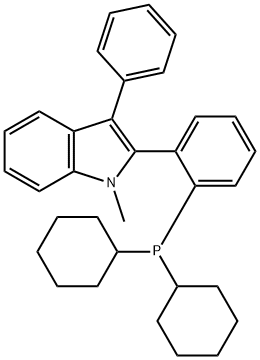 2-(2-(dicyclohexylphosphanyl)phenyl)-1-methyl-3-phenyl-1H-indole,2097737-37-4,结构式