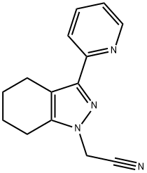 2-[3-(Pyridin-2-yl)-4,5,6,7-tetrahydro-1H-indazol-1-yl]acetonitrile Struktur