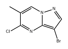 3-溴-5-氯-6-甲基吡唑[1,5-A]嘧啶 结构式
