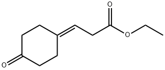 Propanoic acid, 3-(4-oxocyclohexylidene)-, ethyl ester Struktur