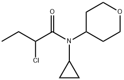 Butanamide, 2-chloro-N-cyclopropyl-N-(tetrahydro-2H-pyran-4-yl)- Struktur