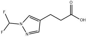 1H-Pyrazole-4-propanoic acid, 1-(difluoromethyl)- 化学構造式