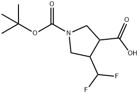 1,3-Pyrrolidinedicarboxylic acid, 4-(difluoromethyl)-, 1-(1,1-dimethylethyl) ester 结构式