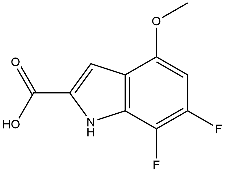 6,7-二氟-4-甲氧基吲哚-2-甲酸, 2098424-90-7, 结构式