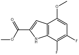 6,7-二氟-4-甲氧基吲哚-2-甲酸甲酯, 2098424-91-8, 结构式