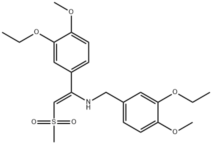 Benzenemethanamine, 3-ethoxy-N-[(1Z)-1-(3-ethoxy-4-methoxyphenyl)-2-(methylsulfonyl)ethenyl]-4-methoxy- Struktur