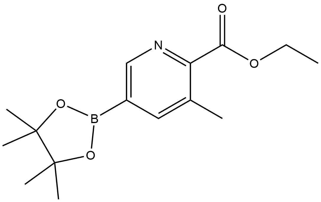 Ethyl 3-methyl-5-(4,4,5,5-tetramethyl-1,3,2-dioxaborolan-2-yl)-2-pyridinecarb...,2098537-83-6,结构式