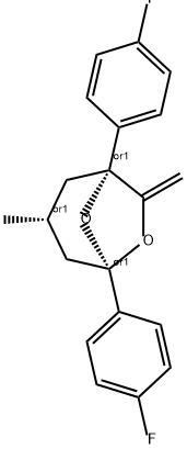 1,5-Bis(4-fluorophenyl)-3-methyl-7-methylene-6,8-dioxabicyclo[3.2.1]octane,2098700-58-2,结构式