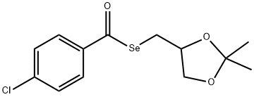 Benzenecarboselenoic acid, 4-chloro-, Se-[(2,2-dimethyl-1,3-dioxolan-4-yl)methyl] ester 化学構造式