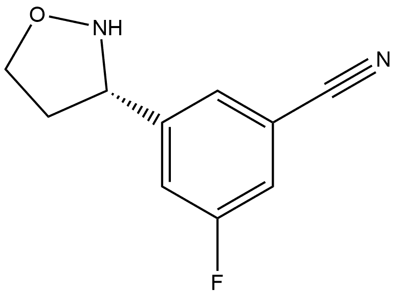 3-Fluoro-5-(3S)-3-isoxazolidinylbenzonitrile Struktur
