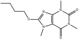 8-Butoxy-1,3,7-trimethyl-1H-purine-2,6(3H,7H)-dione 化学構造式