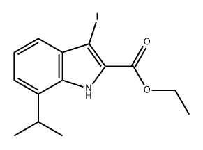 1H-Indole-2-carboxylic acid, 3-iodo-7-(1-methylethyl)-, ethyl ester Structure