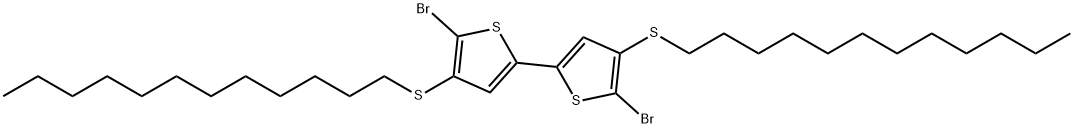 5,5'-dibromo-4,4'-bis(dodecylthio)-2,2'-bithiophene 结构式