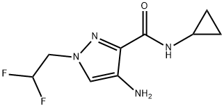 1H-?Pyrazole-?3-?carboxamide, 4-?amino-?N-?cyclopropyl-?1-?(2,?2-?difluoroethyl)?- Structure