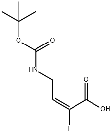 2-Butenoic acid, 4-[[(1,1-dimethylethoxy)carbonyl]amino]-2-fluoro-, (2E)- Struktur