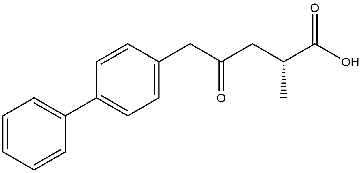 [1,1'-Biphenyl]-4-pentanoic acid, α-methyl-γ-oxo-, (αR)- Structure
