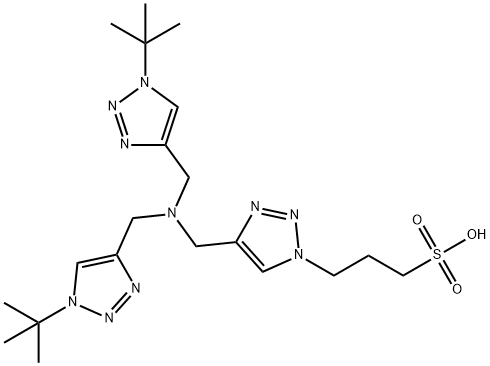 2-(4-((双(((1-叔丁基-1H-1,2,3-三唑-4-基)甲基)氨基)甲基)-1H-1,2,3-三唑-1-基)乙醇, 2101505-88-6, 结构式