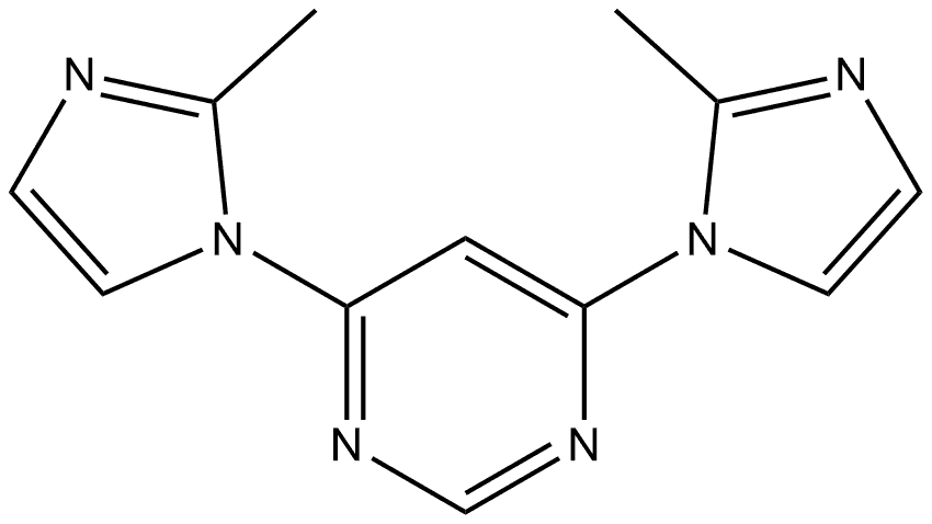 4,6-二(2-甲基-1H-咪唑-1基)嘧啶 结构式