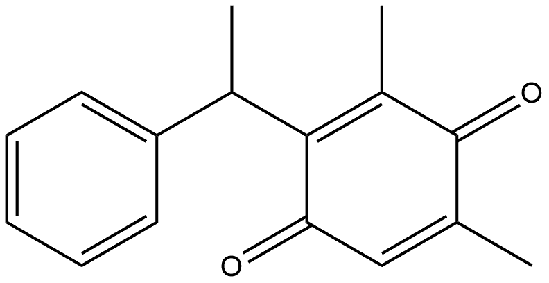 3,5-Dimethyl-2-(1-phenylethyl)-2,5-cyclohexadiene-1,4-dione 结构式