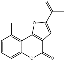 4H-Furo[3,2-c][1]benzopyran-4-one, 9-methyl-2-(1-methylethenyl)- 化学構造式
