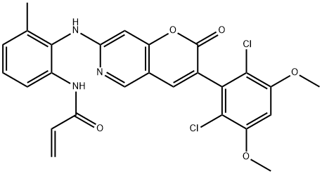 2-Propenamide, N-[2-[[3-(2,6-dichloro-3,5-dimethoxyphenyl)-2-oxo-2H-pyrano[3,2-c]pyridin-7-yl]amino]-3-methylphenyl]- Structure