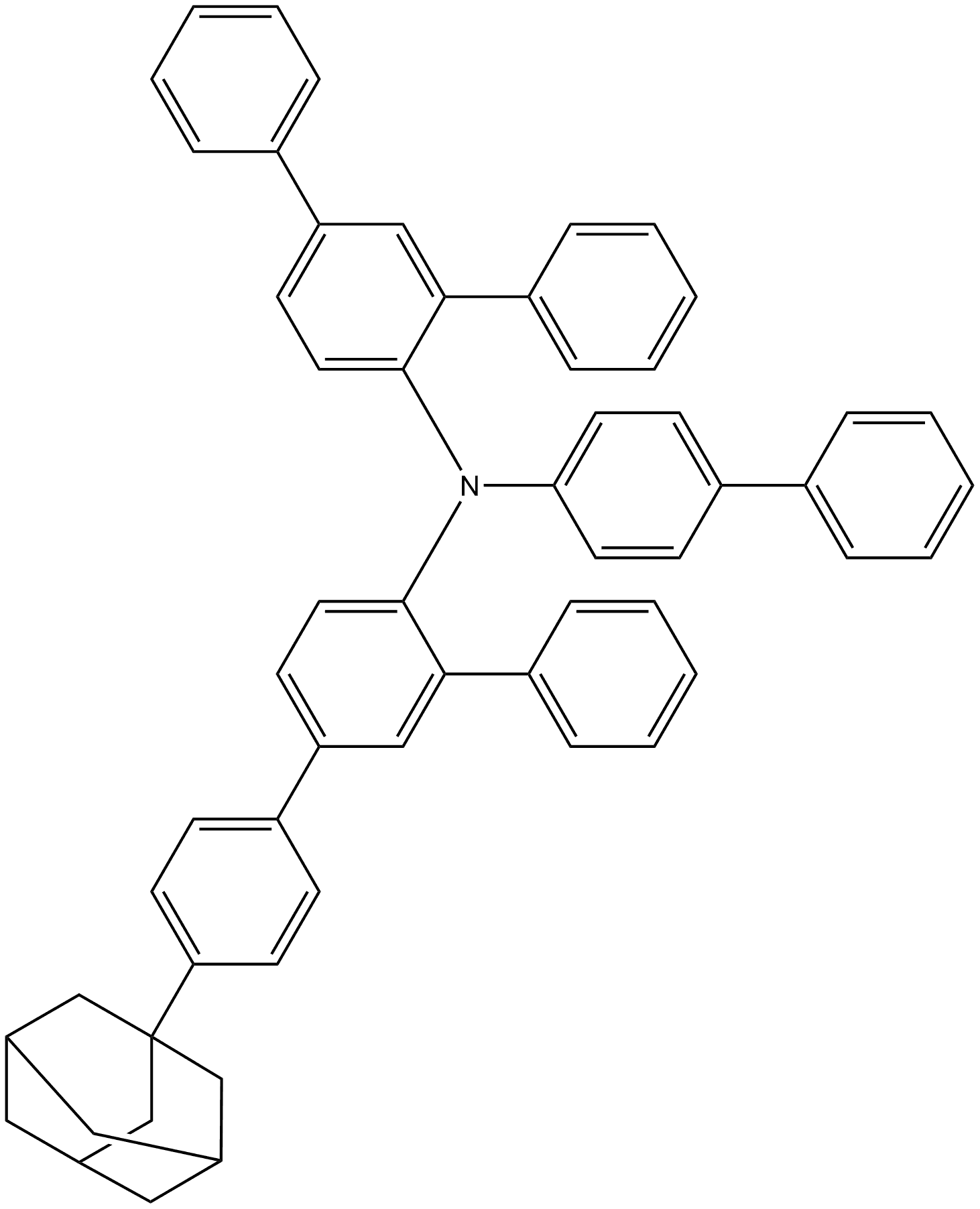 N-([1,1'-联苯]-4-基)-N-([1,1':3',1'-三苯基]-4'-基)-4-((3R,5R,7R)-金刚烷-1-基)-[1,1'-:3',2'-三苯基]-4'-胺,2102895-26-9,结构式