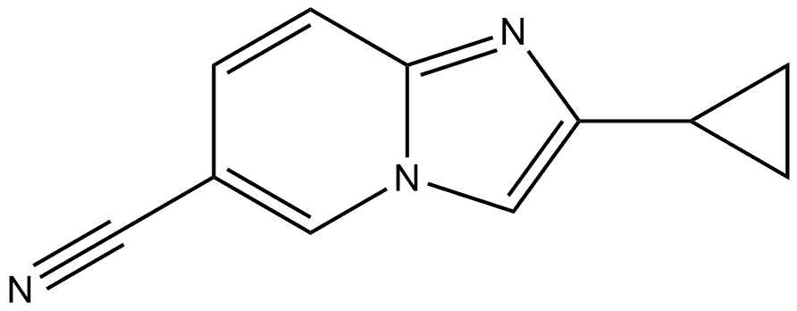 2-cyclopropylimidazo[1,2-a]pyridine-6-carbonitrile 化学構造式