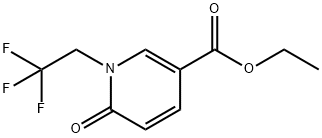 3-Pyridinecarboxylic acid, 1,6-dihydro-6-oxo-1-(2,2,2-trifluoroethyl)-, ethyl ester 化学構造式