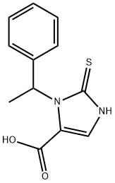 1H-Imidazole-4-carboxylic acid, 2,3-dihydro-3-(1-phenylethyl)-2-thioxo- 化学構造式