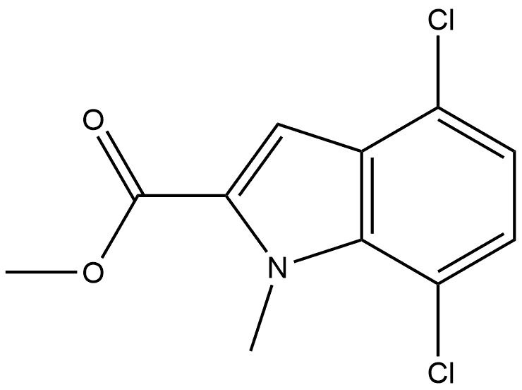 4,7-二氯-1-甲基吲哚-2-甲酸甲酯, 2105679-47-6, 结构式