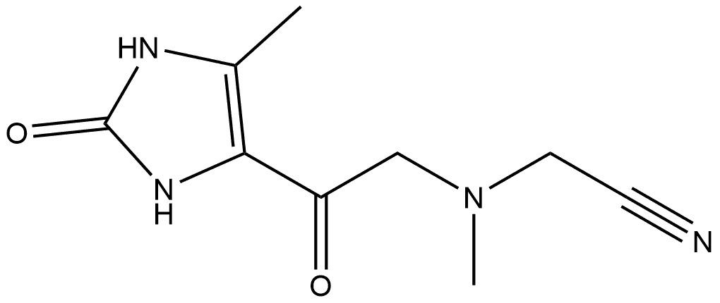 2-[[2-(2,3-Dihydro-5-methyl-2-oxo-1H-imidazol-4-yl)-2-oxoethyl]methylamino]acetonitrile Structure