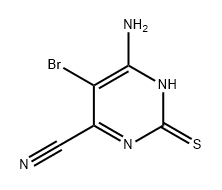 4-Pyrimidinecarbonitrile, 6-amino-5-bromo-1,2-dihydro-2-thioxo- 化学構造式
