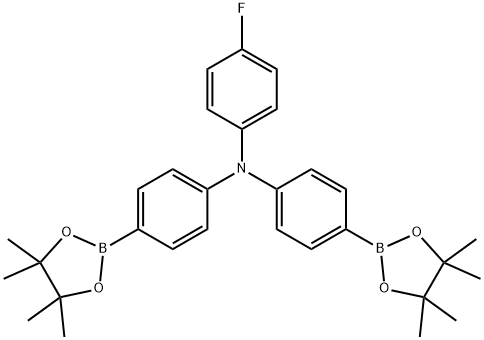 Benzenamine, 4-fluoro-N,N-bis[4-(4,4,5,5-tetramethyl-1,3,2-dioxaborolan-2-yl)phenyl]- Structure
