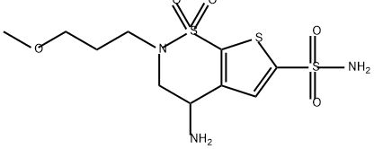 2H-Thieno[3,2-e]-1,2-thiazine-6-sulfonamide, 4-amino-3,4-dihydro-2-(3-methoxypropyl)-, 1,1-dioxide Struktur