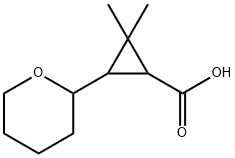 2,2-dimethyl-3-(oxan-2-yl)cyclopropane-1-carboxylic acid Structure