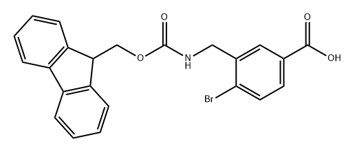 Benzoic acid, 4-bromo-3-[[[(9H-fluoren-9-ylmethoxy)carbonyl]amino]methyl]- Structure
