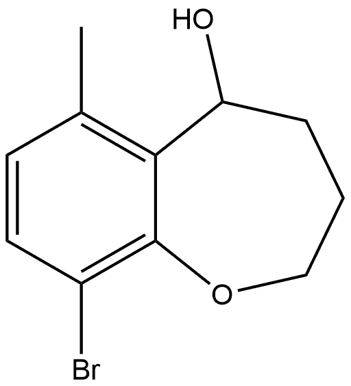 9-Bromo-2,3,4,5-tetrahydro-6-methyl-1-benzoxepin-5-ol Structure