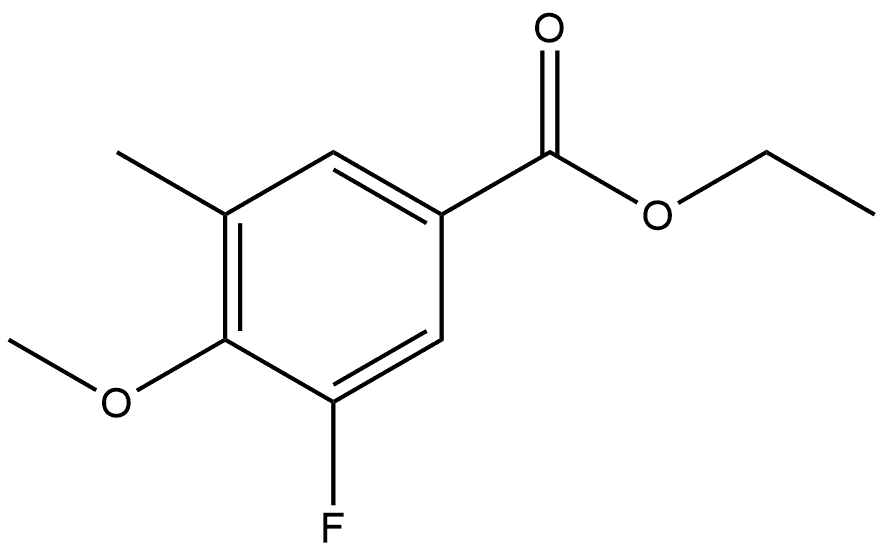 Ethyl 3-fluoro-4-methoxy-5-methylbenzoate 化学構造式