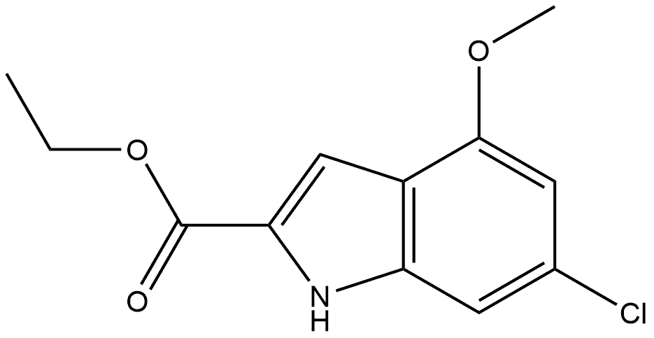 Ethyl 6-Chloro-4-methoxyindole-2-carboxylate 化学構造式