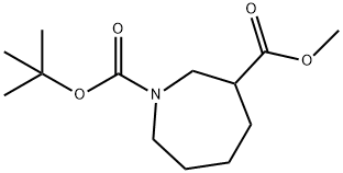1H-Azepine-1,3-dicarboxylic acid, hexahydro-, 1-(1,1-dimethylethyl) 3-methyl ester 化学構造式