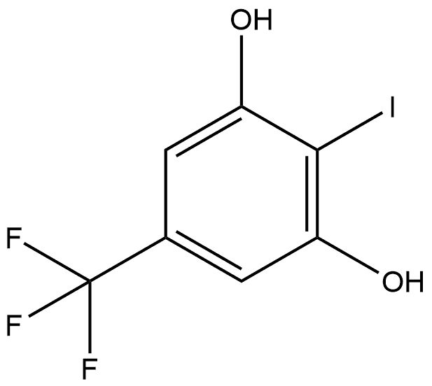 2-Iodo-5-(trifluoromethyl)benzene-1,3-diol 化学構造式