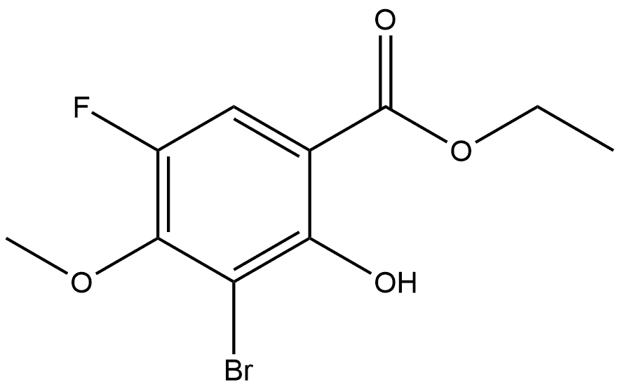 Ethyl 3-bromo-5-fluoro-2-hydroxy-4-methoxybenzoate 结构式
