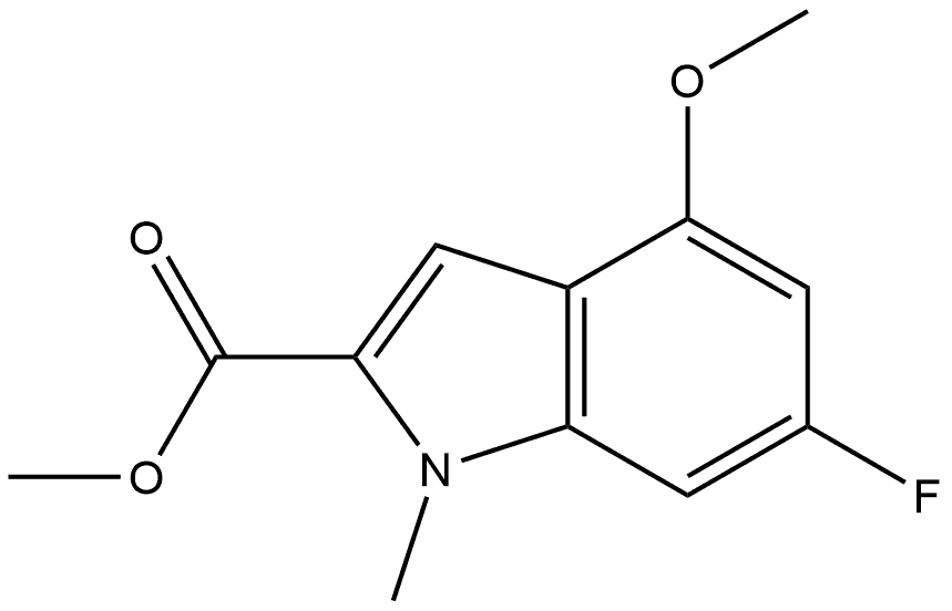 6-氟-4-甲氧基-1-甲基吲哚-2-甲酸甲酯,2112656-33-2,结构式
