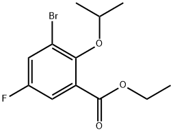 Benzoic acid, 3-bromo-5-fluoro-2-(1-methylethoxy)-, ethyl ester Structure